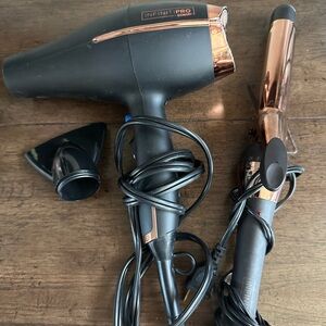 INFINITIPRO by Conair Black and Gold Hair Dryer and Curling Iron Set